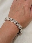 Double Oval Link Toggle Bracelet Taxco Sterling Silver 925 Stamped 7 75in 21g
