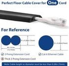 4ft Floor Cord Cover Black Single Cable Wire Hider Anti Trip Pvc Protector