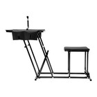 Folding Shooting Bench Seat Adjustable Height Portable Table Hunting Gun Rest