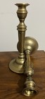 2 Vintage   Heavy Brass Candlestick Holder 10     High