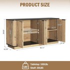 55  Fluted Sideboard Buffet Cabinet Wood Credenza Storage With Adjustable Shelf