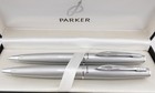 Parker Pen   Pencil Set - Silver Finish In Original Box   Classic Writing Set