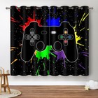 Game Controller Blackout Curtains For Kids Boys Teens Bedroom Colorful Video    
