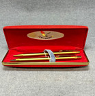 Vintage Centennial Gold Tone Ballpoint Pen   0 5mm Pencil In Original Box         