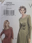 Vogue Pattern 7795 Size 18 20 22 Vintage Scarf Hem Dresses Uncut