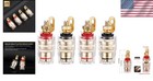 2 Pairs Mini 24k Gold Plated Insulated 5-way Binding Posts For Audio Excellence