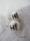 Chanel 2 Charms  Black Cc   White With Gold Tone  16mm
