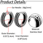 Men s Gothic Punk High Polished Stainless Steel Ear Stud Hoop Huggie Earrings