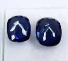 20 Ct Natural Kashmiri Blue Sapphire Cushion Certified Loose Gemstone Pair