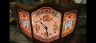 1970s Old Style Clock Lighted Faux Stain Glass Vintage Heilemans Beer Works