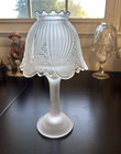 Partylite Fairy Light Lamp Clairmont Frosted Glass Votive Holder 10  Tall