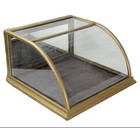 Antique Large Curved Glass Countertop Display Case