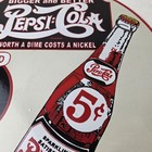 Vintage Pepsi-cola 5   Bottle Porcelain Sign - Worth Dime Nickel Sign