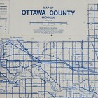 Road Map Ottawa County Grand Haven Michigan Distressed Vintage