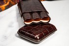 Rare Vintage Ralph Lauren Croc Embossed Leather Cigar Case Holder