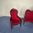 Vtg 1 12 Miniature Dollhouse Furniture Victorian Living Room Set Couch 2 Chairs