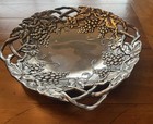 Vintage Godinger Silver Art Decorative Silver-plated Plate With Grapevine Design