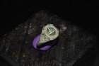 Ancient Byzantine Bronze Ring Engraved Figure Icon Signet Stamp Patina Seal Ring