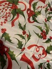 Christmas Holly Berries   Ribbon Tablecloth Rectangle 52x70 New