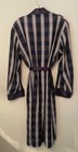 Vintage 1940 Porters Blue Satin Plaid Smoking Lounge Robe original Belt l mint