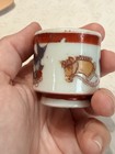 Antique Japanese Kutani Porcelain Figural Teacup Hand Painted Horse Unmarked