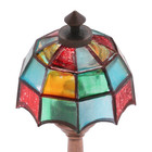Mini Dollhouse Tiffany Style Table Lamp Led Battery Light Bronze Base 1 24   1 6