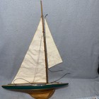 Antique Wood Pond Sail Boat Sloop Model