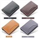 1x Mens Black Wallet Rfid Blocking Slim Card Holder Wallets Leather Card Case