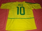 No Coa Nike Dri Fit Xl Pele Signed Autographed Yellow Brazil Soccer Jersey   10