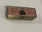 Vintage Gold Tone Lipstick Case Holder Inside Mirror With Fashion Theme