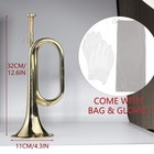 Cheerock Gold Plated Brass Bugle Horn With Bag And Gloves Military
