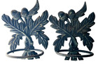 Antique Pair Of Cast Iron Oak Leaf   Acorn Plant Holders Garden  Patio 10 T 