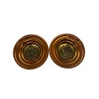 Vintage Lombard Made In England Copper   Brass Sailing Ship Wall Plaques     Pair