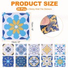 20pcs 6  X 6  Moroccan Peel And Stick Backsplash Tiles Wall Tile Stickers