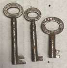 Three  3  Antique Vintage Hollow Barrel Skeleton Keys