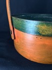 Antique Primitive Bentwood Sewing Box Shaker Wooden Handle Lining Green Paint