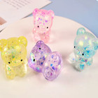 Glitter Teddy Bear Gel Squishy Fidget Toy For Anxiety   Stress Relief Relax Ball
