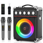 Portable Karaoke Machine Bluetooth 5 0 Speaker Music Player With 2 Microphones