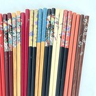 Lot Of 18 Sets Mixed Chopsticks Great Colors Designs Bamboo Plastic Graphics Vtg