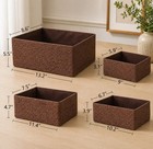 Recycled Wicker Storage Basket   Set Of 4  Paper Rope Storage Bins - Baskets   
