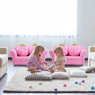 Kids Sofa Strawberry Armrest Chair Lounge Couch W 2 Pillow Children Toddler Pink