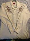 Chute  1 Mens Floral Embroidered Pearl Snap Yellow Long Sleeved Western Shirt