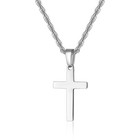 Stainless Steel Cross Pendant Necklace     Rope Chain 20    Christian Jewelry New
