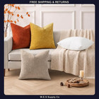 Rust Chenille Throw Pillow Covers 18x18 Set Of 2