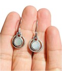 Sundance Catalog Sterling Silver Disc Mother Of Pearl Dangle Earrings