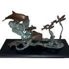 Bronze Spi San Pacific International Sea Sculpture Dolphin Turtle Stingray Fish
