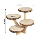 Brown 15  Round 4 Tier Round Natural Wooden Cupcake Dessert Stand Party Events