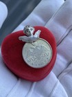 Antique Ukrainian Dukach Pendant Folk Costume Jewelry Medallion Religious Coin  