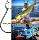 Strong Octopus Fishing Hooks 200pcs Box Forged Steel Offset Point Closed Eye