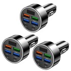 3x 4 Usb Port Super Fast Qc3 0 pd Car Charger Adapter For Iphone Samsung Android